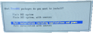 FreeDOS full install prompt